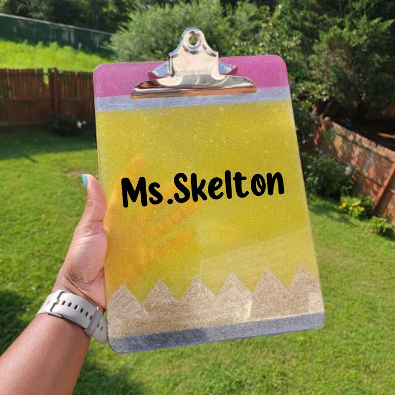 Personalized Teacher Gift Glitter Pencil Clipboard