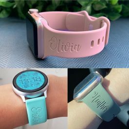 Personalized Custom Engraved Silicone Replacement Band Compatible with
